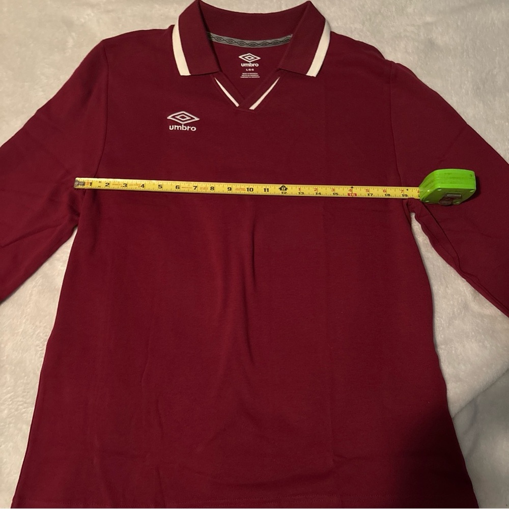Umbro Burgundy Polo with White Accents